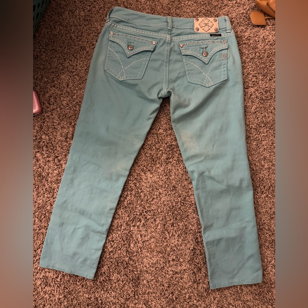 Miss Me Aqua Blue Skinny Jeans - Picture 6 of 10